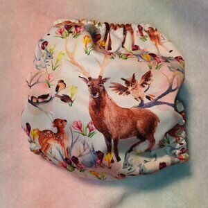 Blue & Brown Deer Bambi OS Pocket Cloth Diaper by Mama Koala Cloth Diapers